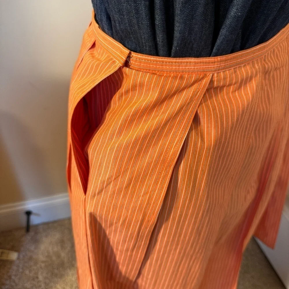 Express Orange Pleated Skirt
